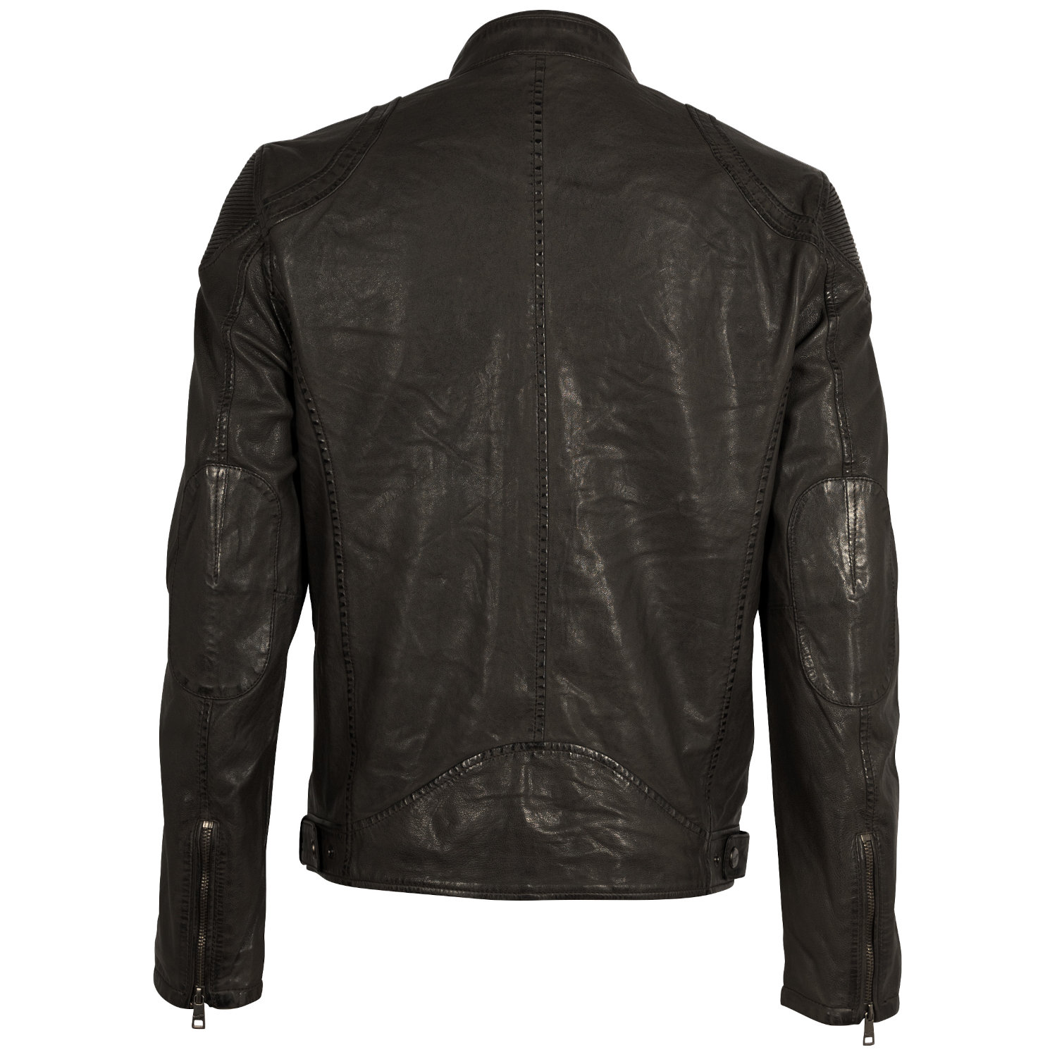 Geaca de Piele Barbati Mauritius Gri Inchis MMCollins – Black Friday