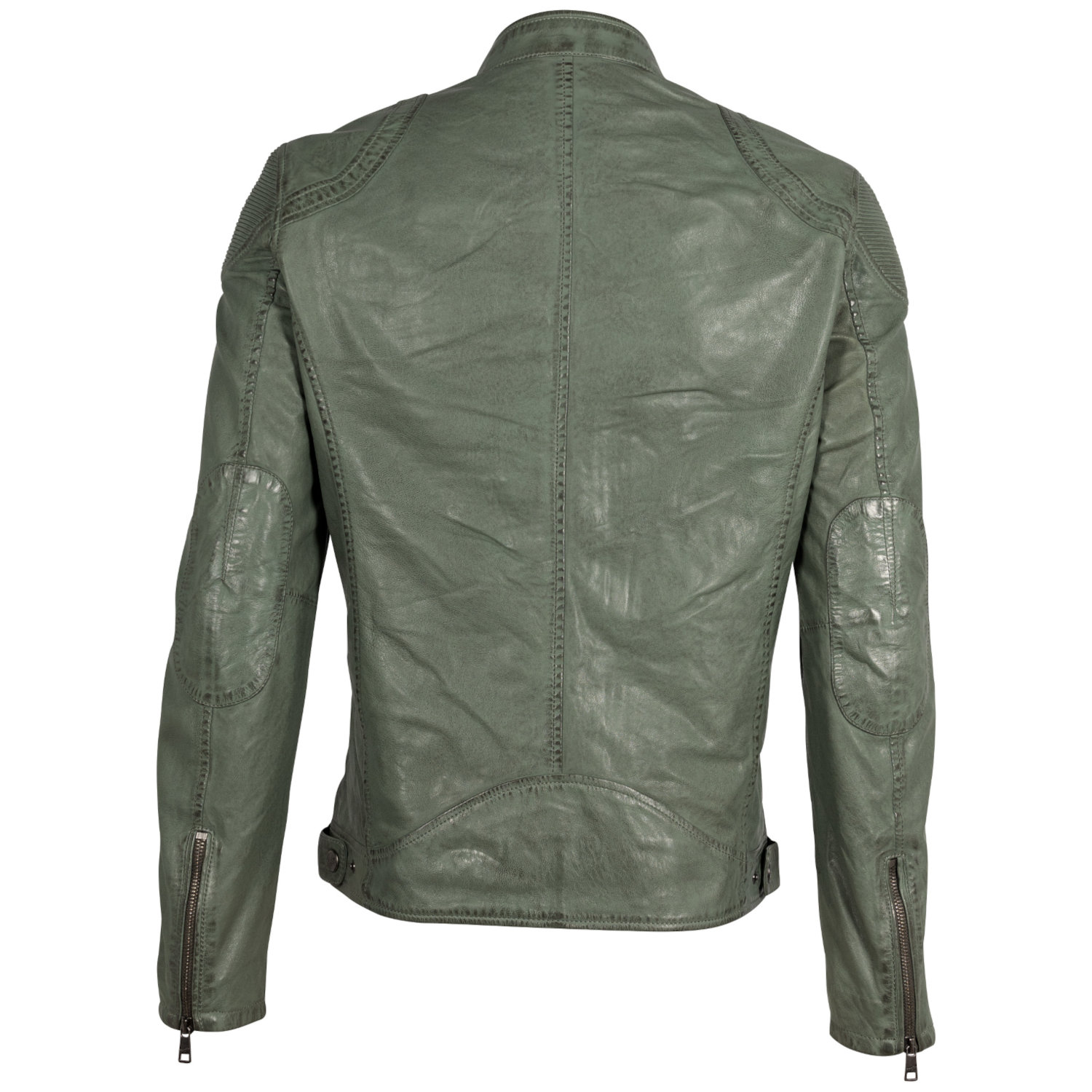 Geaca de Piele Barbati Mauritius Verde Inchis MMCollins – Black Friday