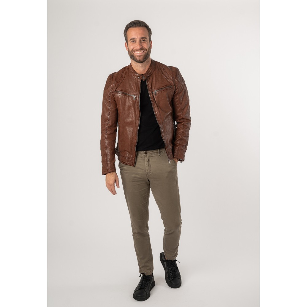 Geaca de Piele Barbati Mauritius Whiskey MMCollins - readytowear