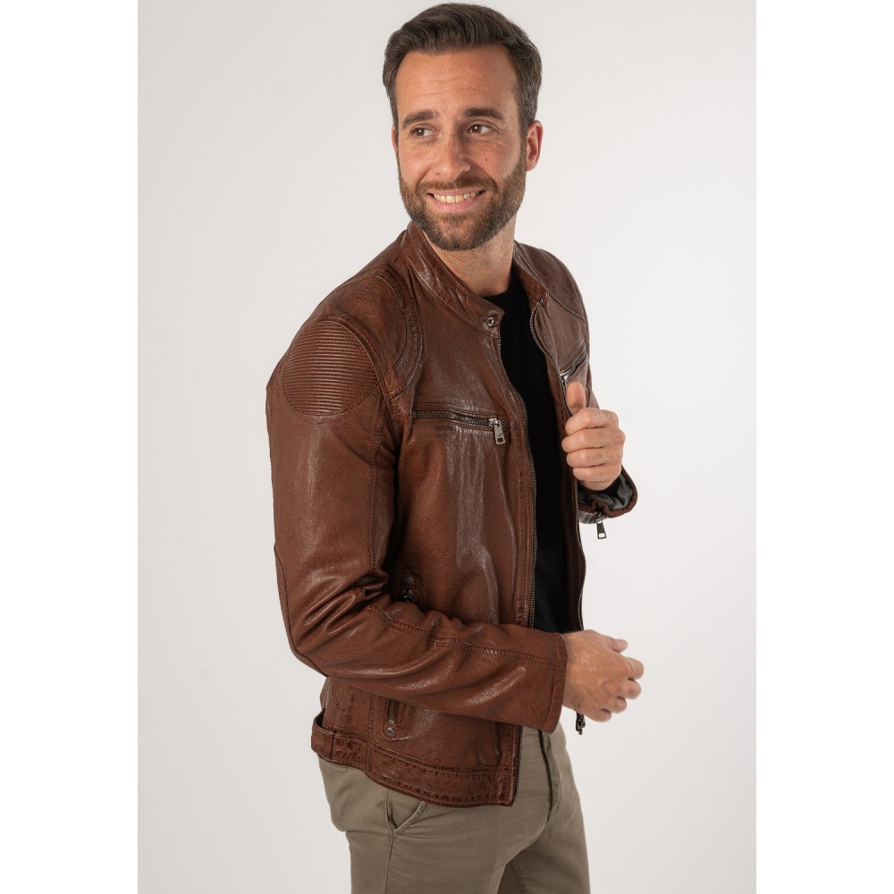 Geaca de Piele Barbati Mauritius Whiskey MMCollins - readytowear