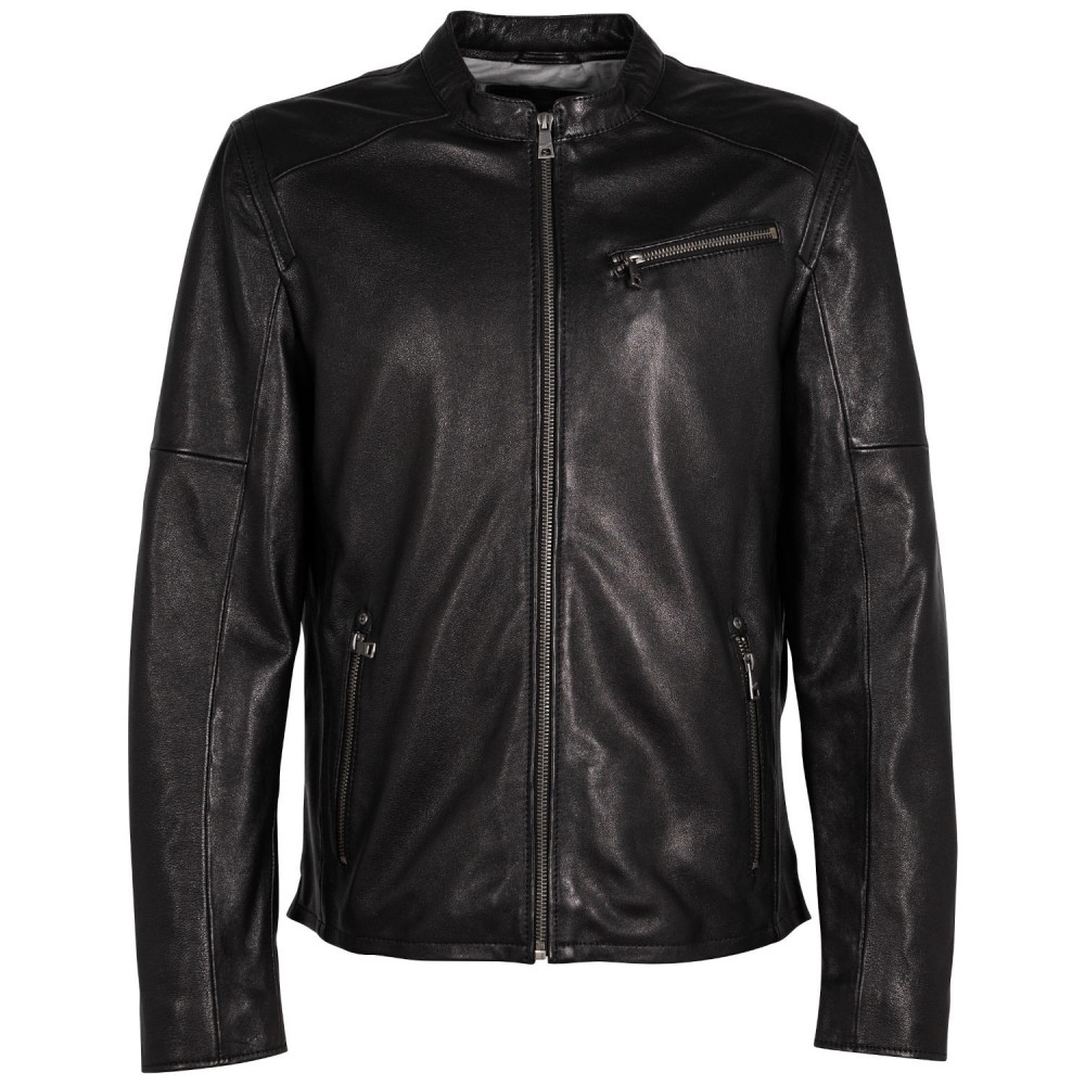 Geaca de Piele Barbati Mauritius Neagra MMComao - readytowear