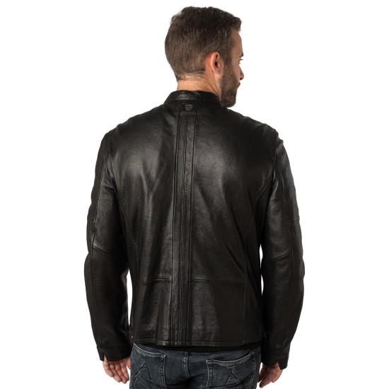 Geaca de Piele Barbati Mauritius Neagra MMComao