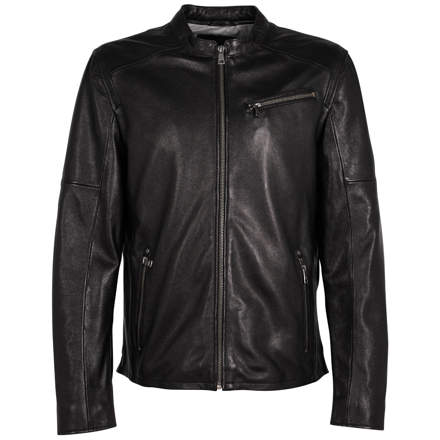 Geaca de Piele Barbati Mauritius Neagra MMComao – Black Friday