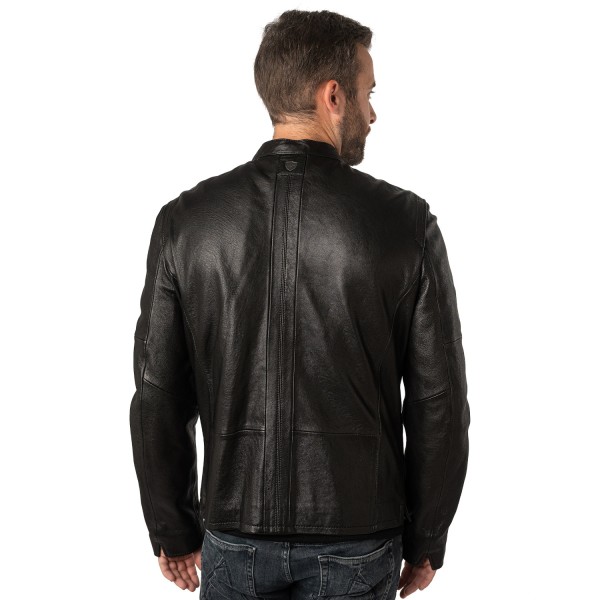 Geaca de Piele Barbati Mauritius Neagra MMComao