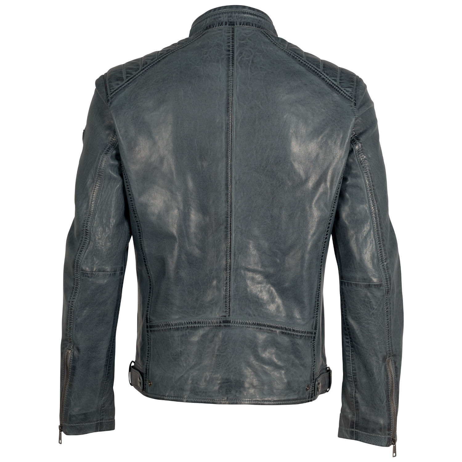Geaca de Piele Barbati Mauritius Albastru Vintage MMCortney – Geci de Piele