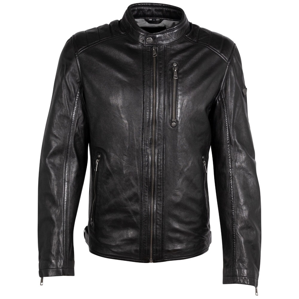 Geaca de Piele Barbati Mauritius Neagra MMCortney - readytowear