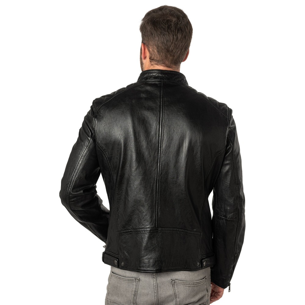 Geaca de Piele Barbati Mauritius Neagra MMCortney - readytowear