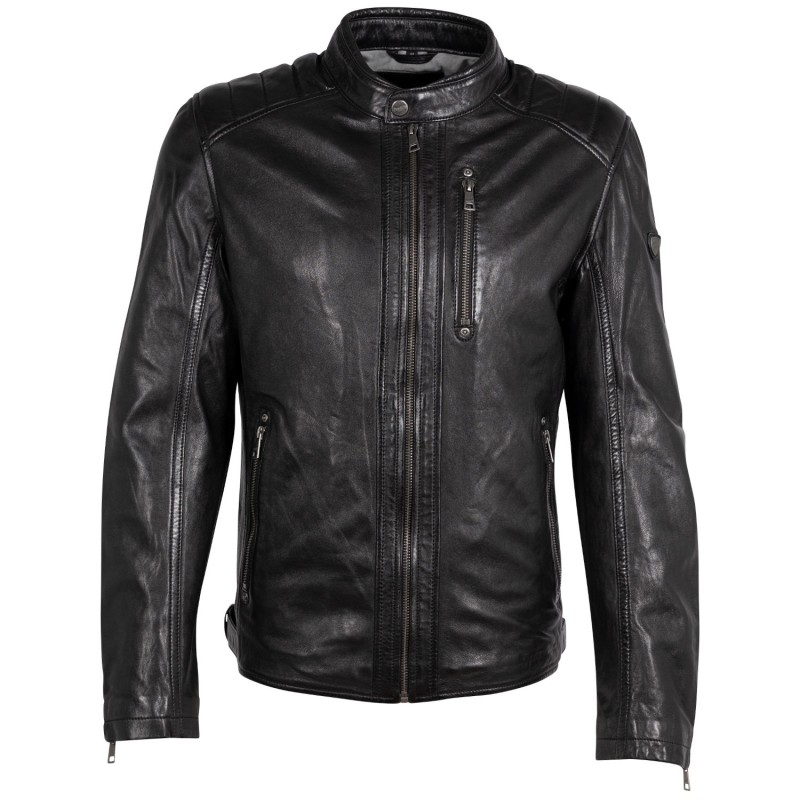 Geaca de Piele Barbati Mauritius Neagra MMCortney – Geci de Piele