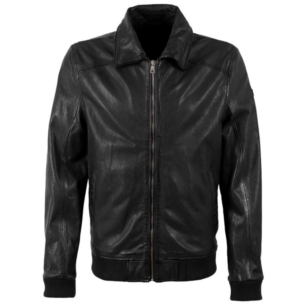 Geaca de Piele Barbati Mauritius Neagra MMCrovig
