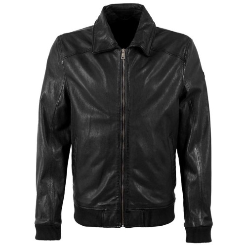 Geaca de Piele Barbati Mauritius Neagra MMCrovig