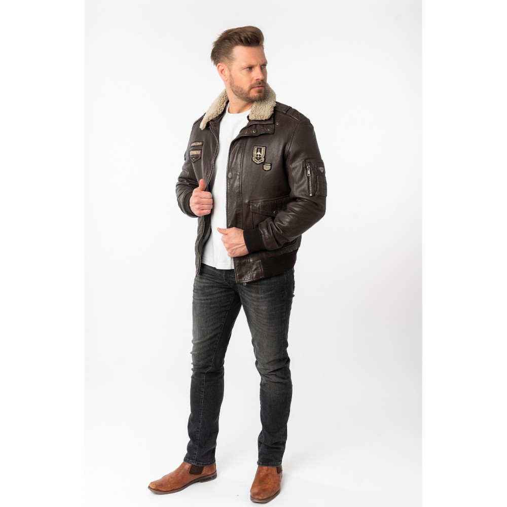 Geaca de Piele Barbati Mauritius Maro Inchis MMCruise - readytowear