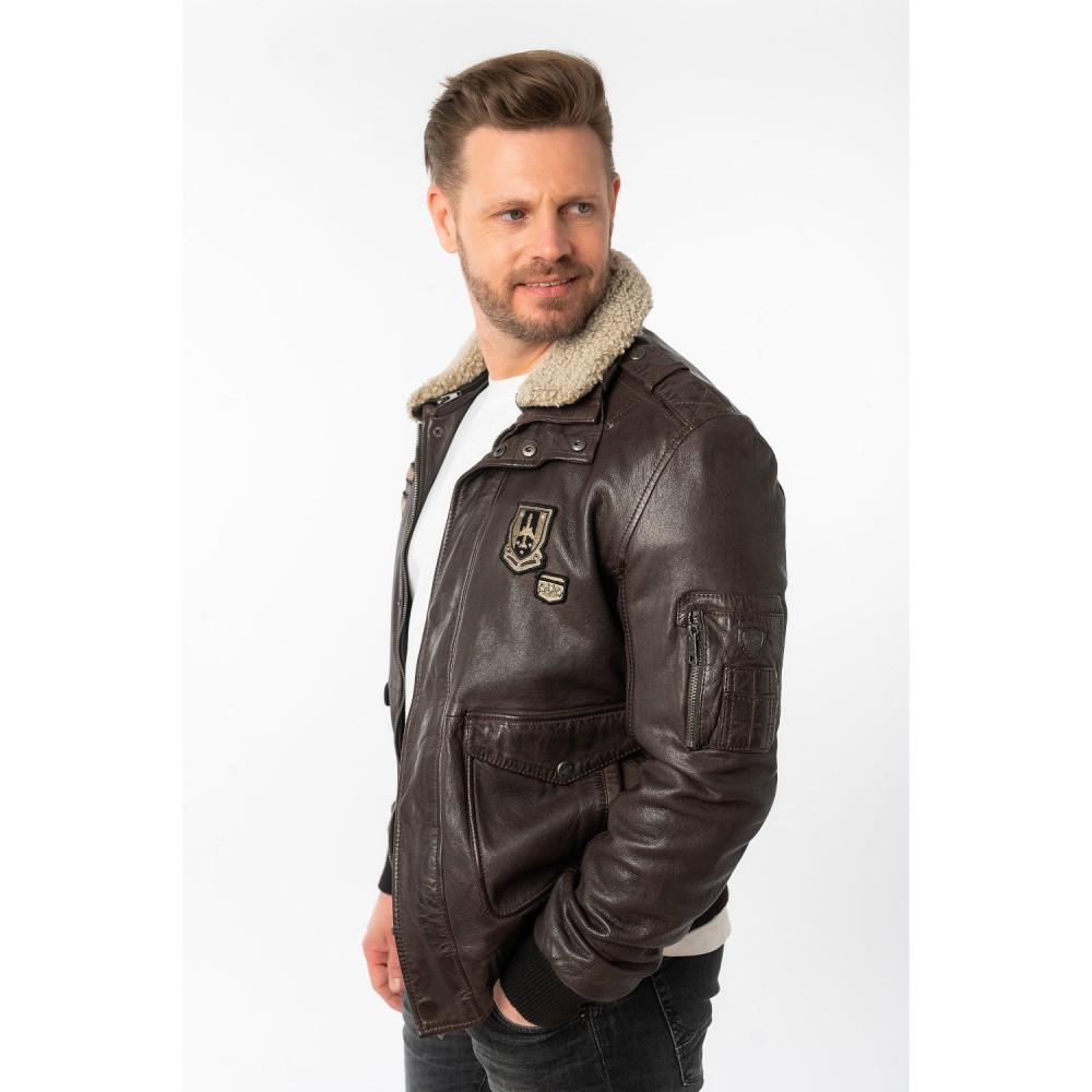 Geaca de Piele Barbati Mauritius Maro Inchis MMCruise - readytowear