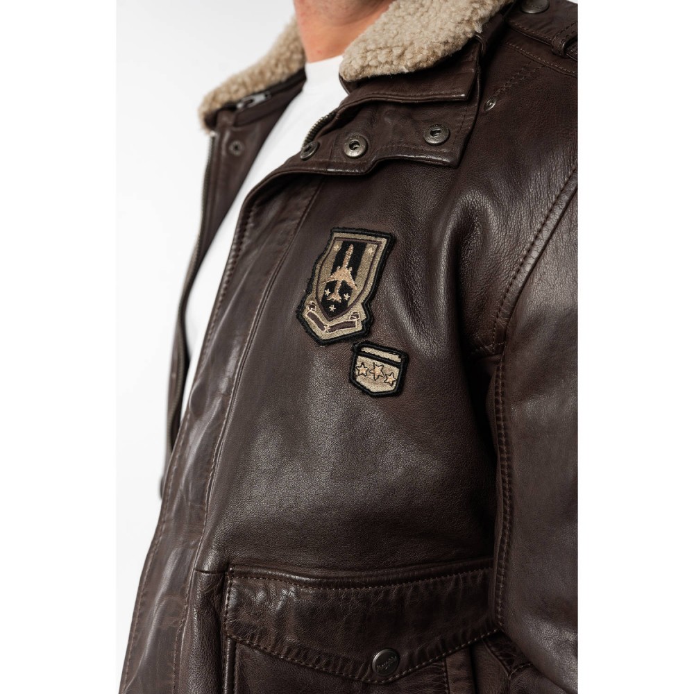 Geaca de Piele Barbati Mauritius Maro Inchis MMCruise - readytowear