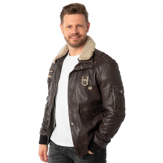 Geaca de Piele Barbati Mauritius Maro Inchis MMCruise