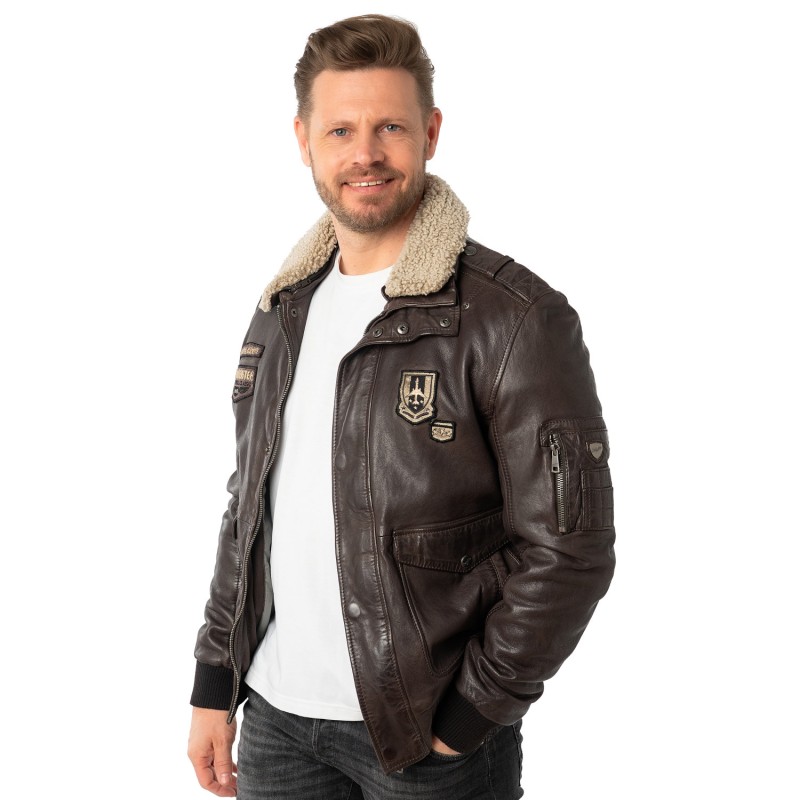 Geaca de Piele Barbati Mauritius Maro Inchis MMCruise – STOC