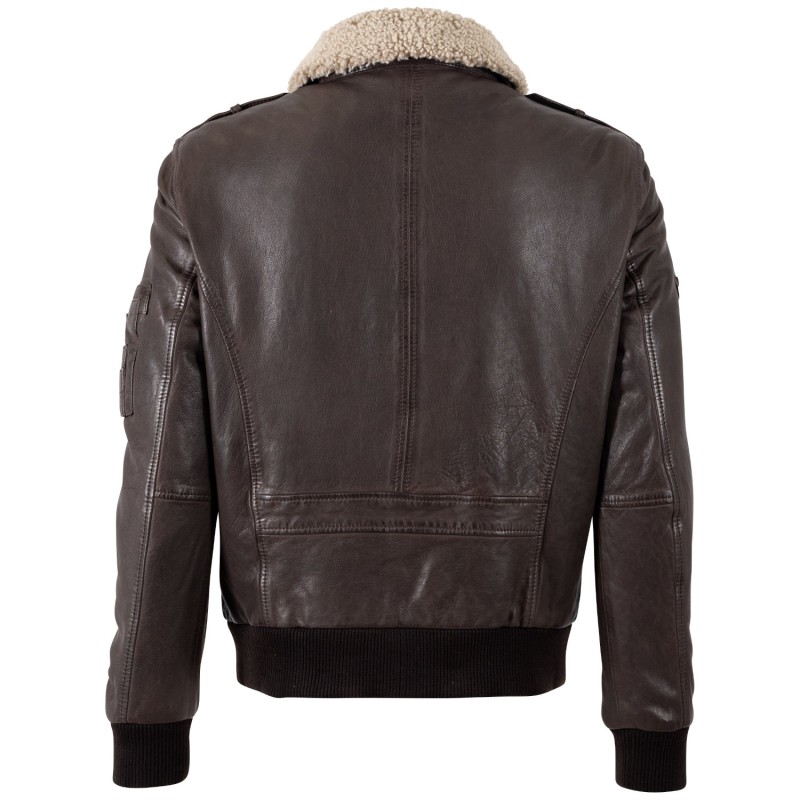 Geaca de Piele Barbati Mauritius Maro Inchis MMCruise – STOC