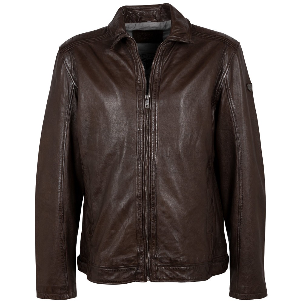 Geaca de Piele Barbati Mauritius Castanie MMCuno - readytowear.ro