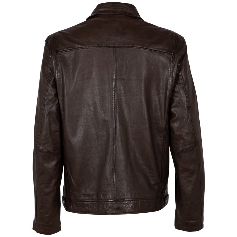 Geaca de Piele Barbati Mauritius Castanie MMCuno – Geci de Piele