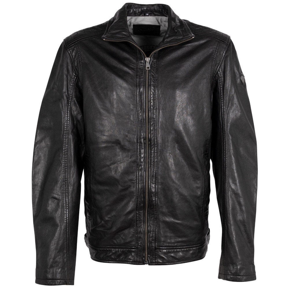 Geaca de Piele Barbati Mauritius Neagra MMCuno - readytowear.ro