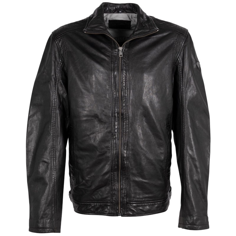 Geaca de Piele Barbati Mauritius Neagra MMCuno – Geci de Piele