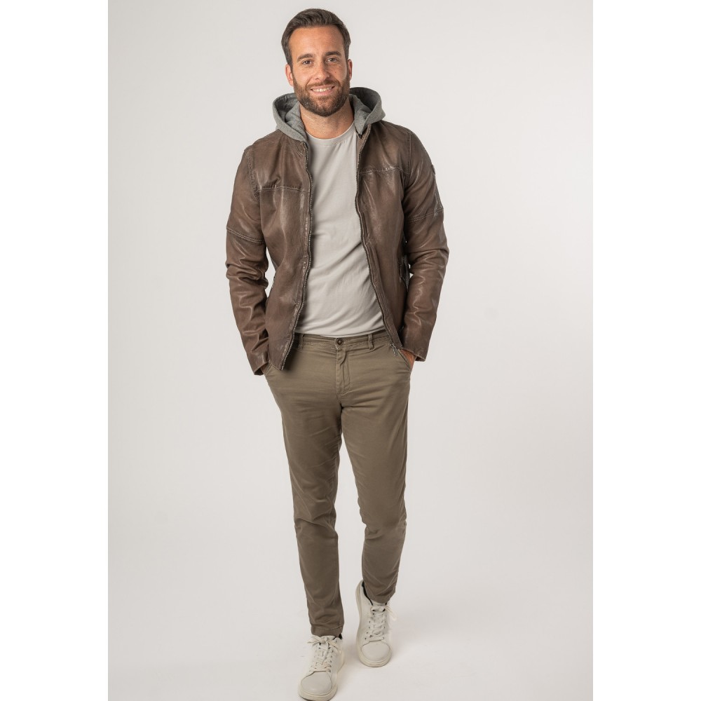 Geaca de Piele Barbati Mauritius Maro Inchis MMCyprus - readytowear