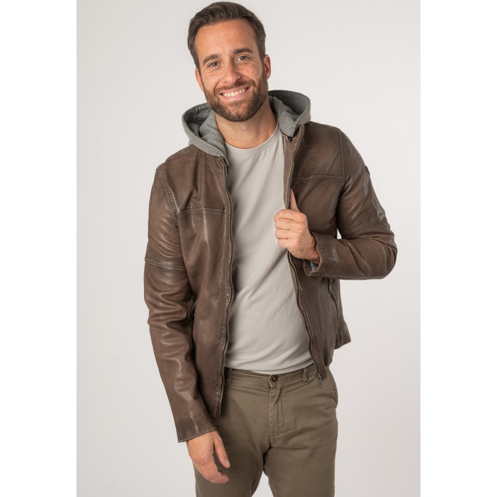 Geaca de Piele Barbati Mauritius Maro Inchis MMCyprus - readytowear