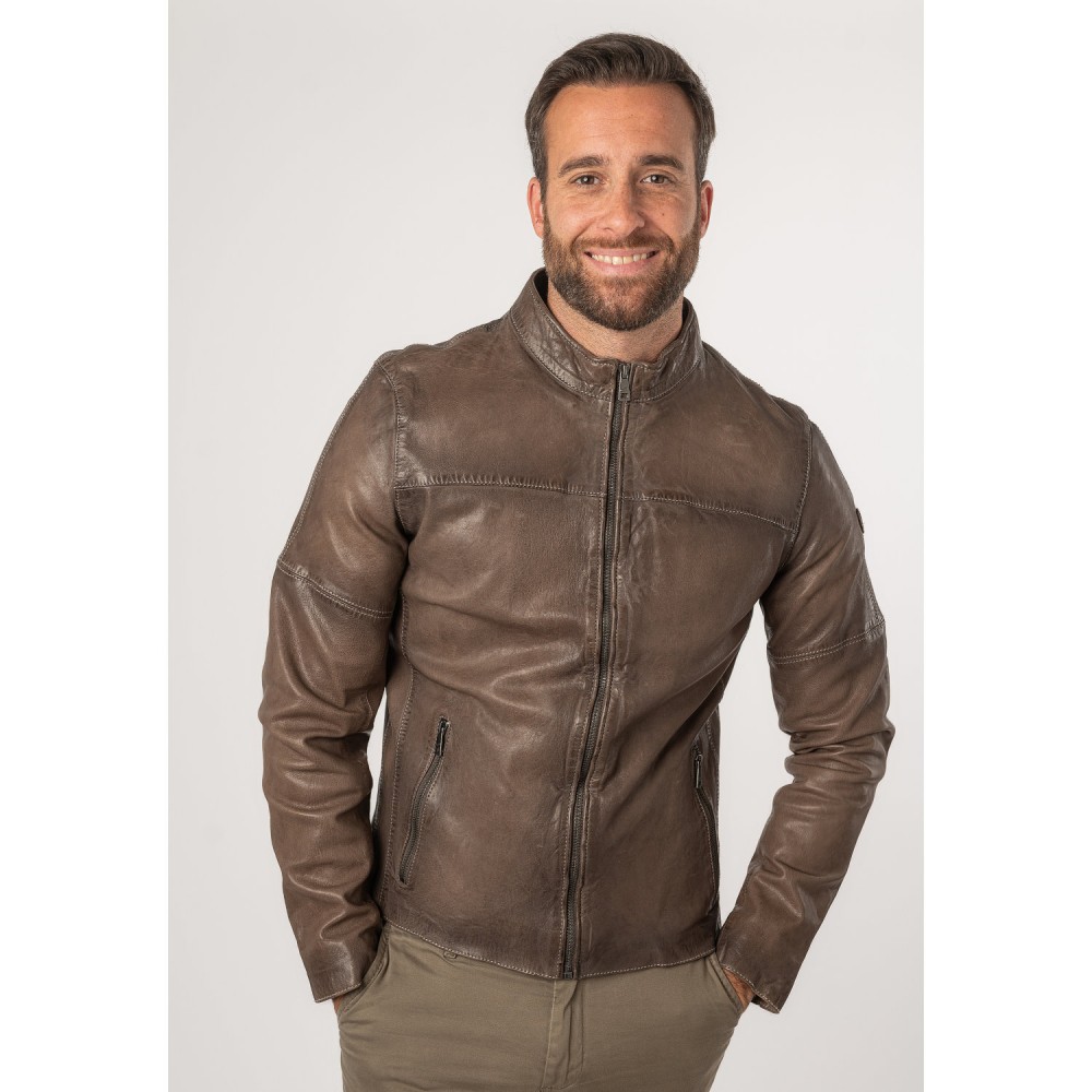 Geaca de Piele Barbati Mauritius Maro Inchis MMCyprus - readytowear