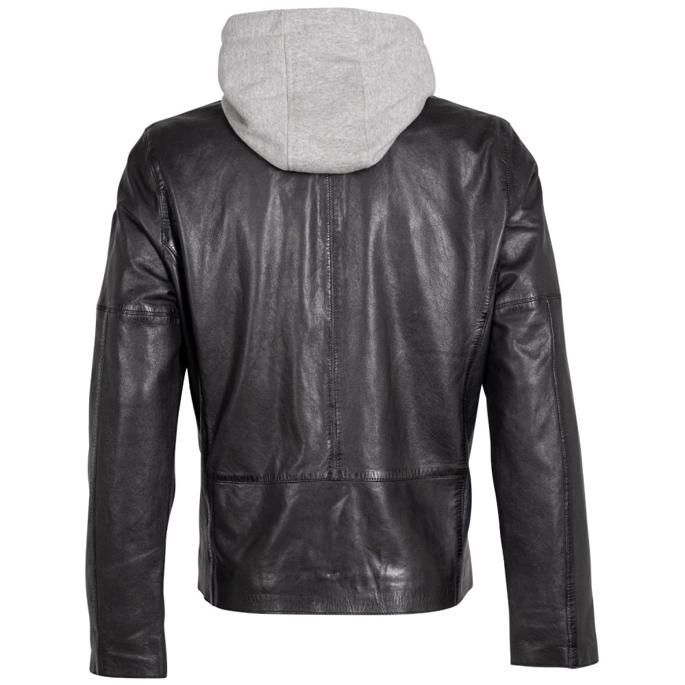 Geaca de Piele Barbati Mauritius Neagra MMCyprus