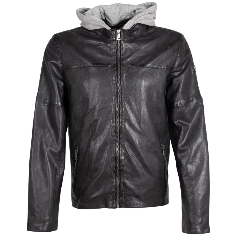 Geaca de Piele Barbati Mauritius Neagra MMCyprus – Geci de Piele