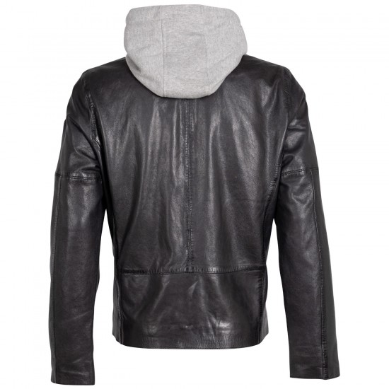 Geaca de Piele Barbati Mauritius Neagra MMCyprus