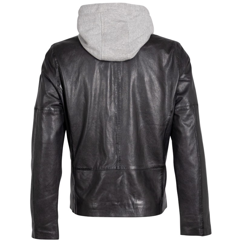 Geaca de Piele Barbati Mauritius Neagra MMCyprus – Geci de Piele