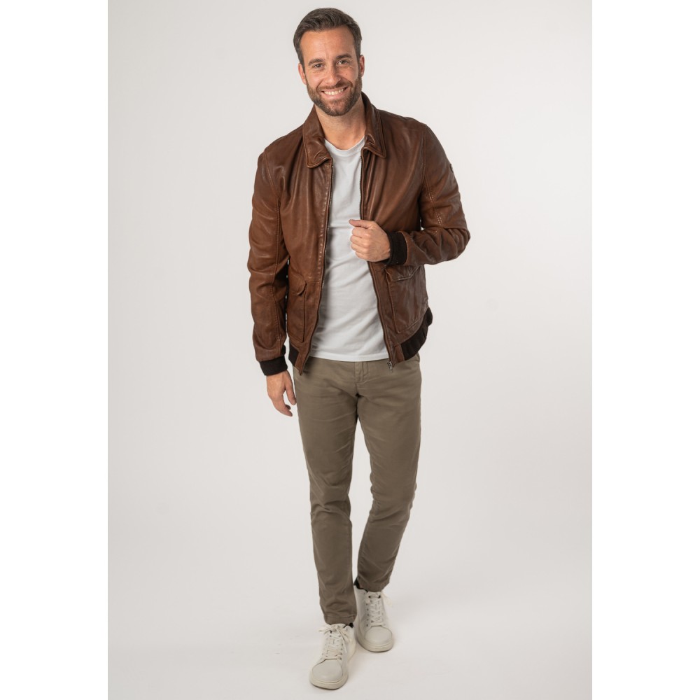 Geaca de Piele Barbati Mauritius Whiskey MMDawson - readytowear