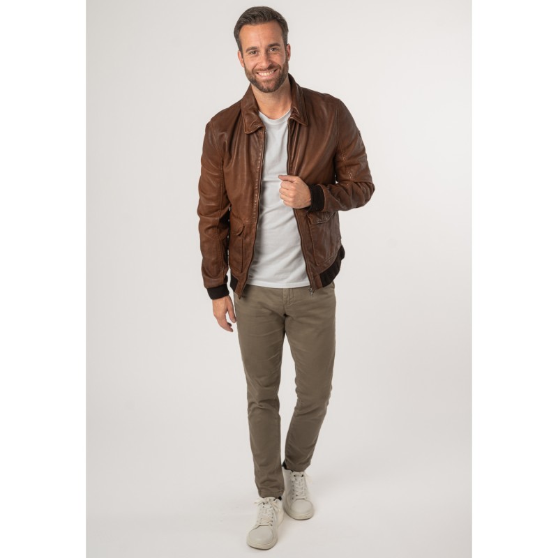 Geaca de Piele Barbati Mauritius Whiskey MMDawson – Geci de Piele