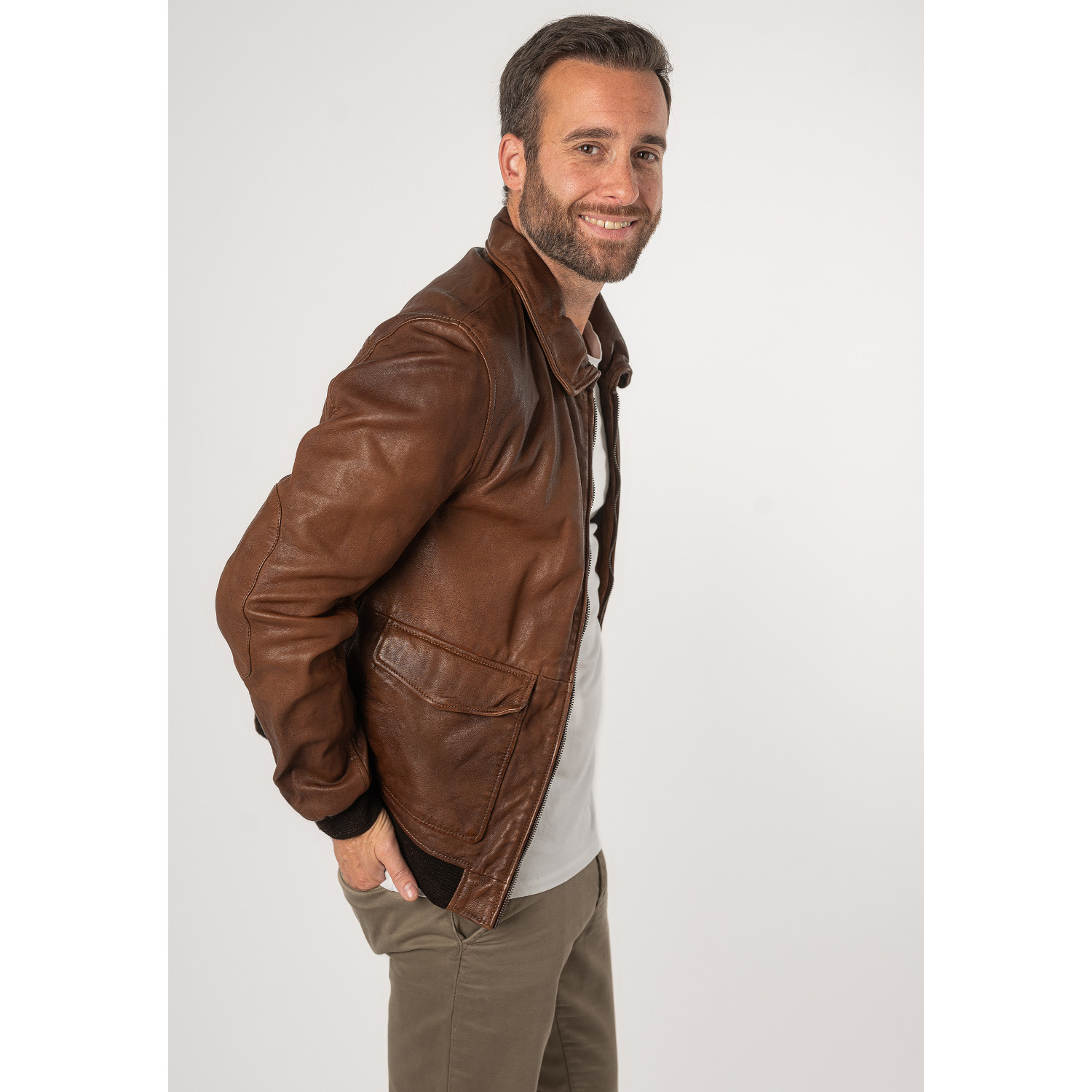 Geaca de Piele Barbati Mauritius Whiskey MMDawson – Black Friday