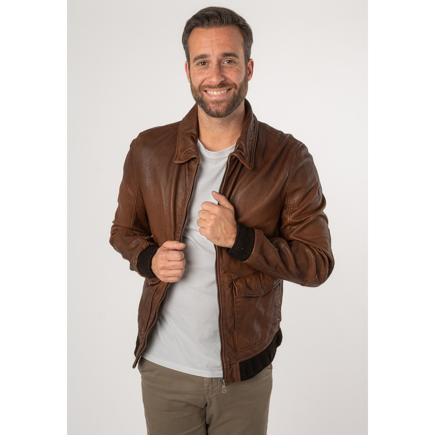 Geaca de Piele Barbati Mauritius Whiskey MMDawson – Black Friday