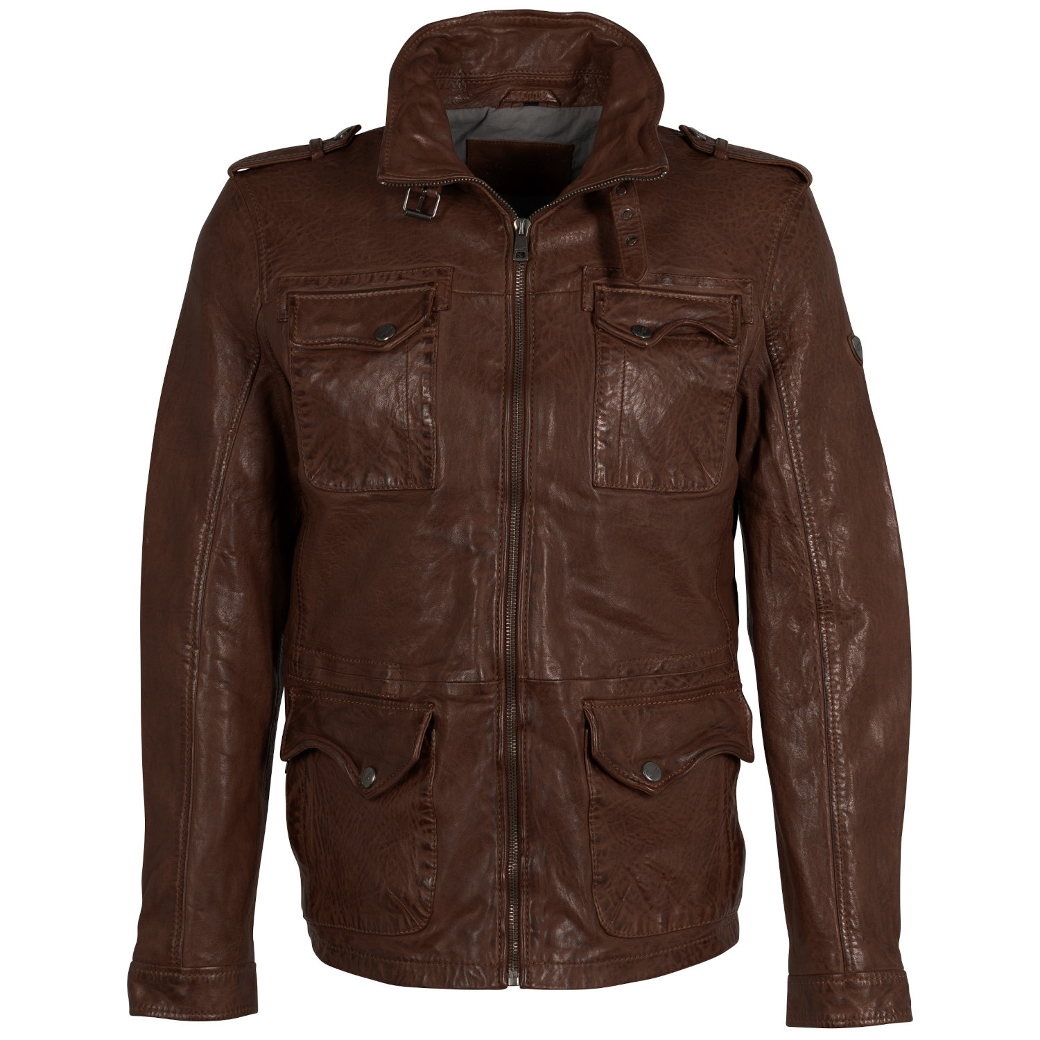 Geacă de piele bărbați Mauritius MMDaxter maro Geacă de piele naturală bărbați Mauritius MMDaxter maro cu buzunare cu clapă