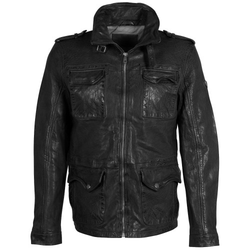 Geaca de Piele Barbati Mauritius Neagra MMDaxter