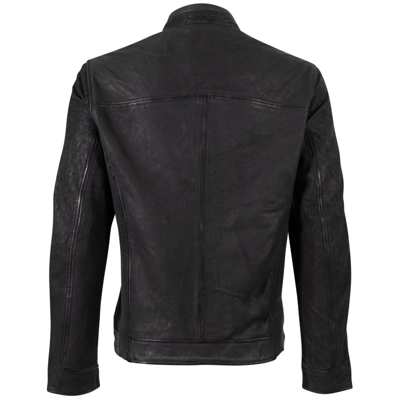 Geaca de Piele Barbati Mauritius Antracit Inchis MMDeplu – Geci de Piele