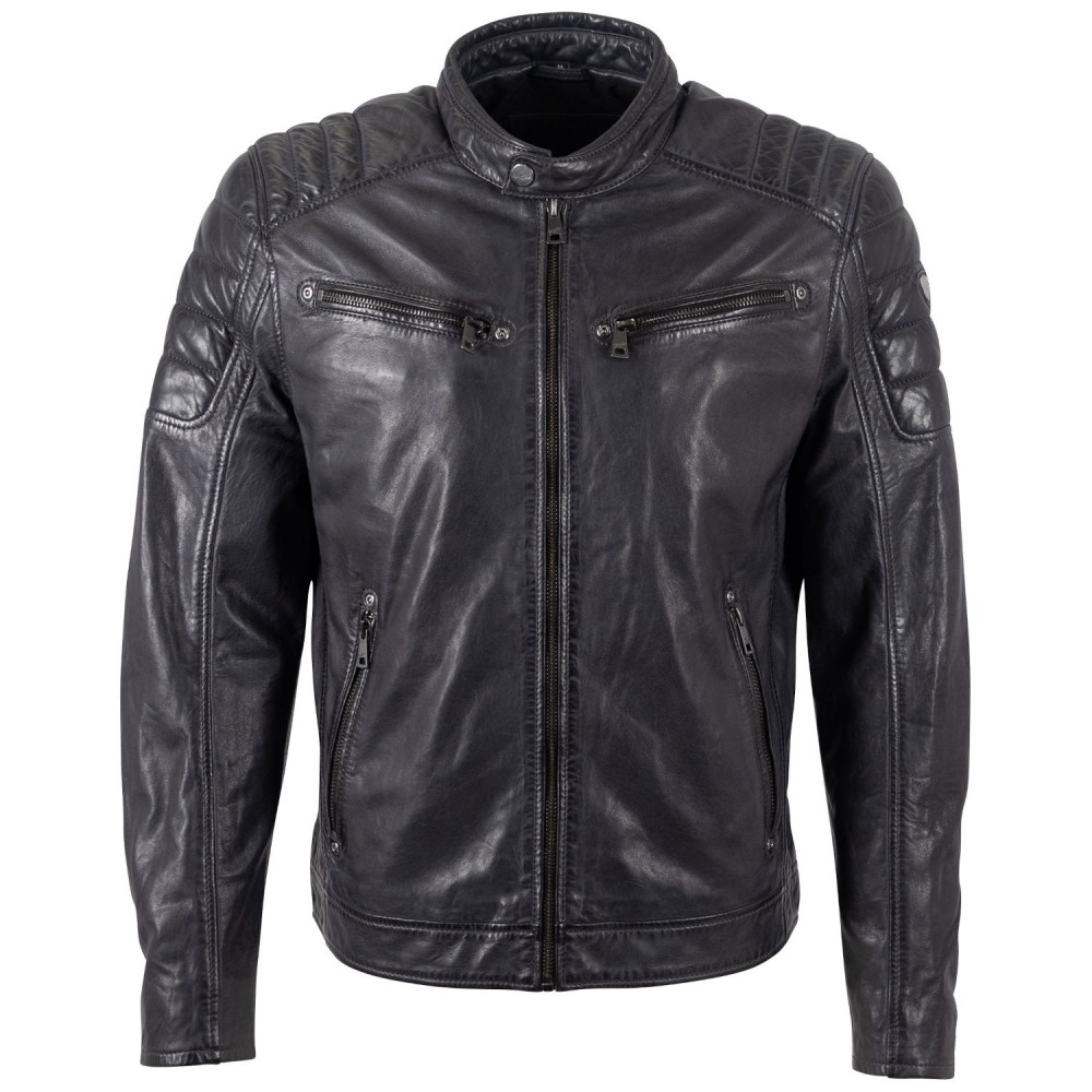 Geaca de Piele Barbati Mauritius Bleumarin Inchis MMDerry - readytowear