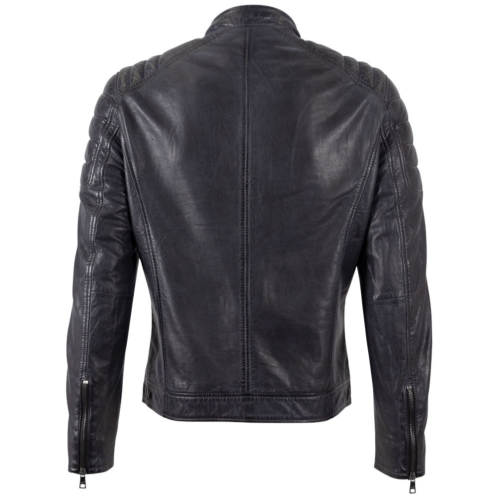 Geaca de Piele Barbati Mauritius Bleumarin Inchis MMDerry - readytowear