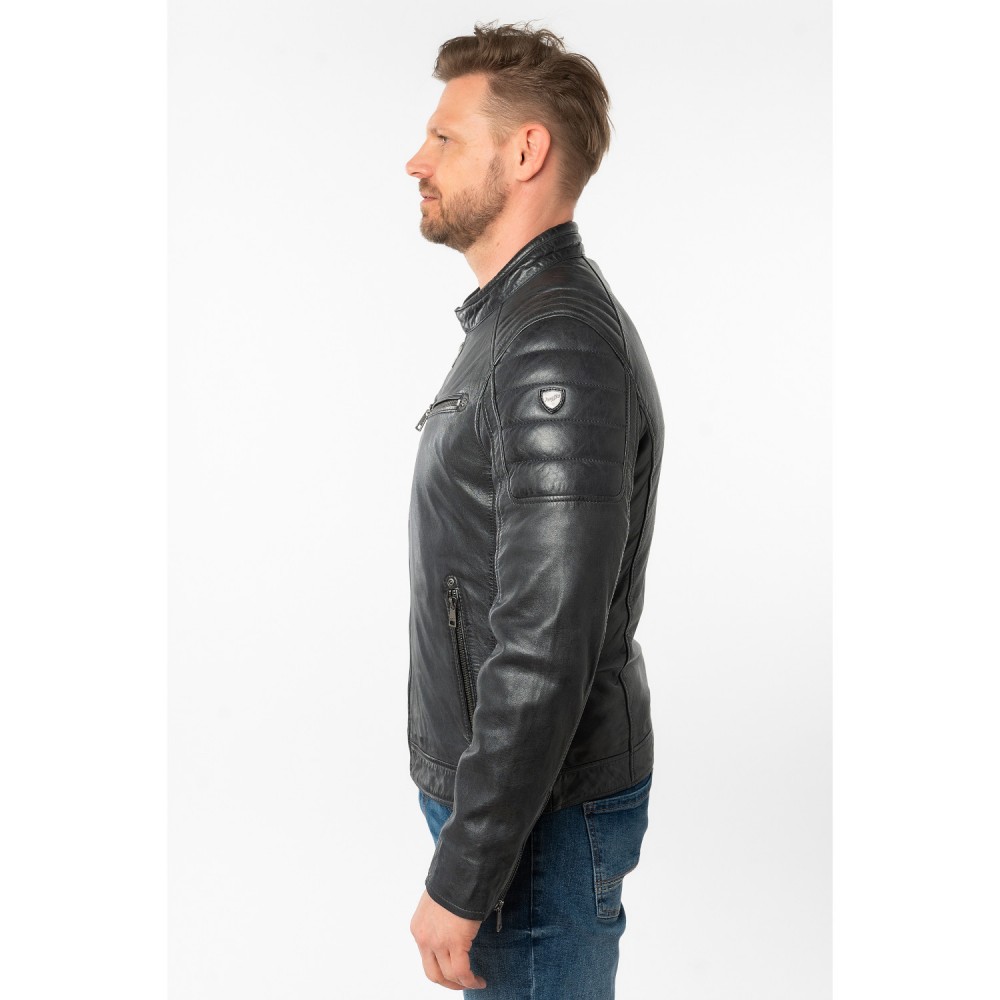 Geaca de Piele Barbati Mauritius Bleumarin Inchis MMDerry - readytowear