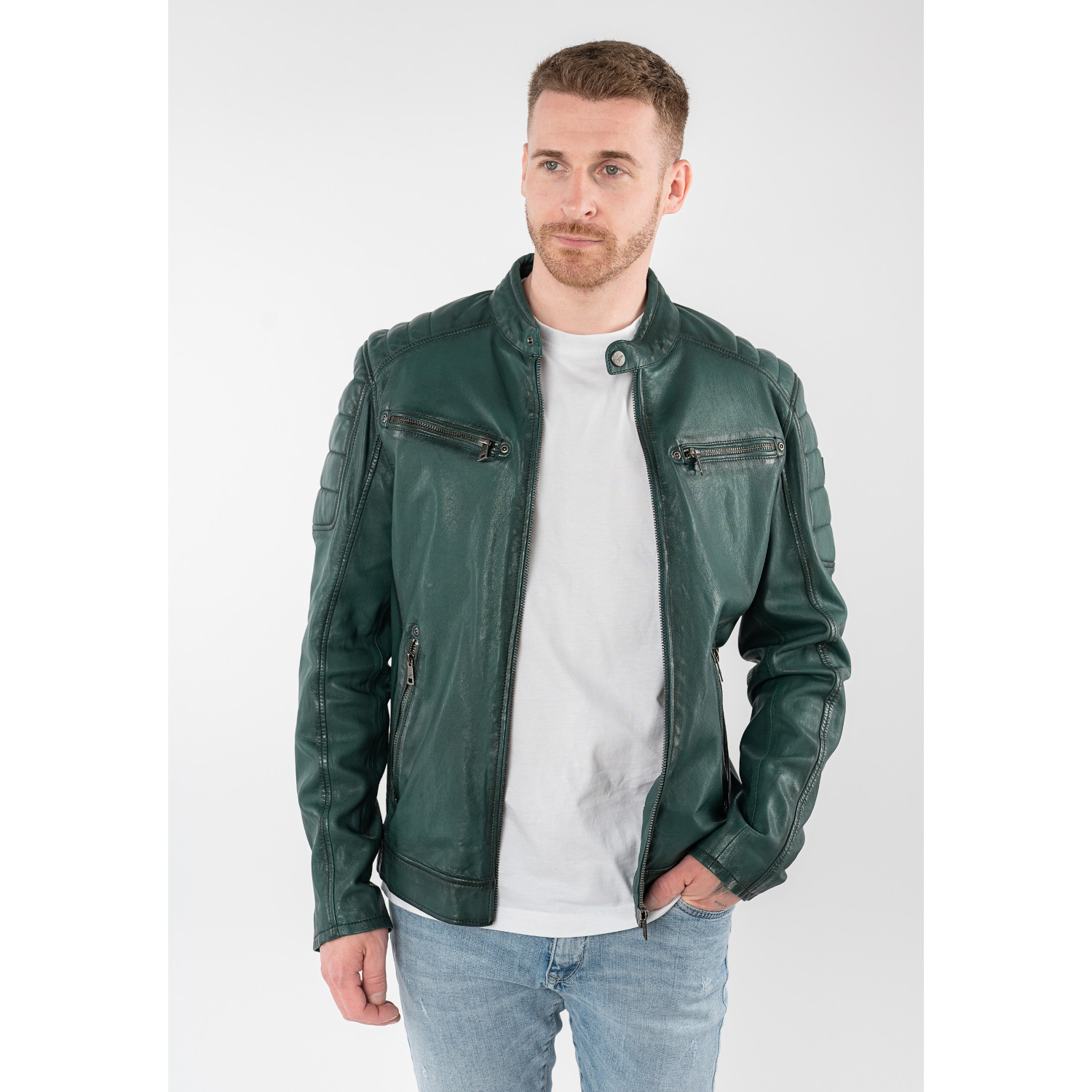 Geaca de Piele Barbati Mauritius Verde MMDerry – Geci de Piele Geaca de Piele Barbati Mauritius Verde MMDerry – Geci de Piele