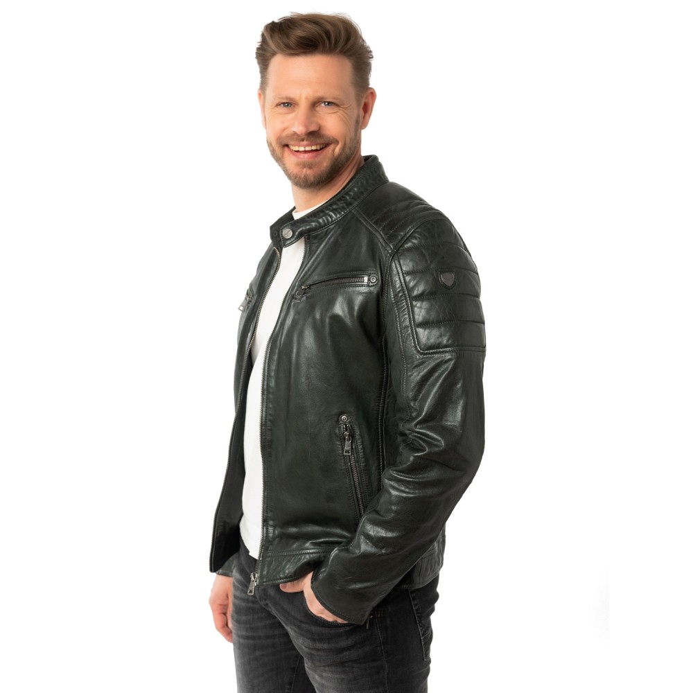 Geaca de Piele Barbati Mauritius Verde Inchis MMDerry