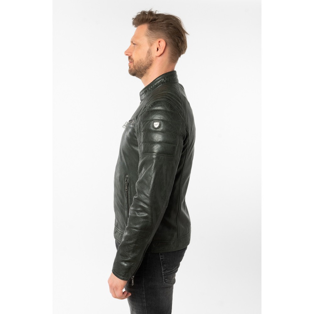 Geaca de Piele Barbati Mauritius Verde Inchis MMDerry - readytowear