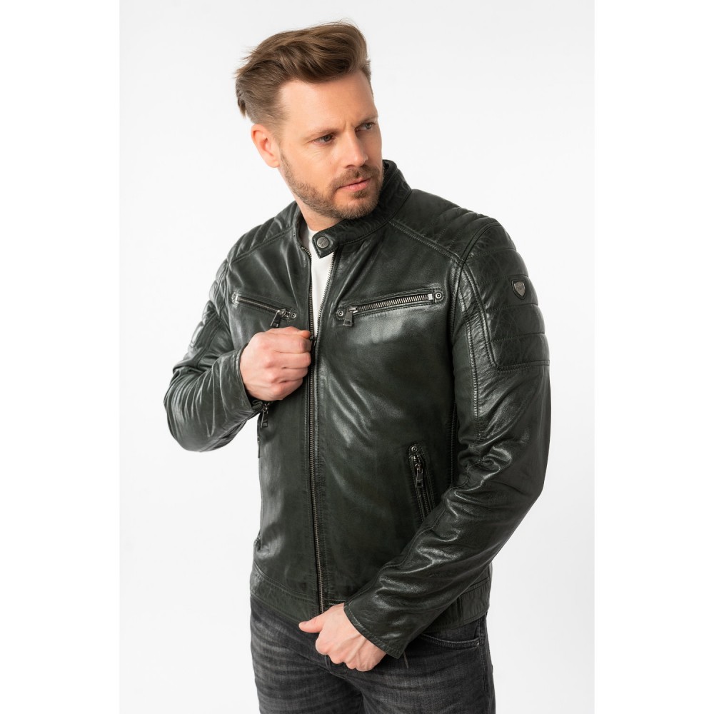 Geaca de Piele Barbati Mauritius Verde Inchis MMDerry - readytowear