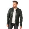 Geaca de Piele Barbati Mauritius Verde Inchis MMDerry – Geci de Piele