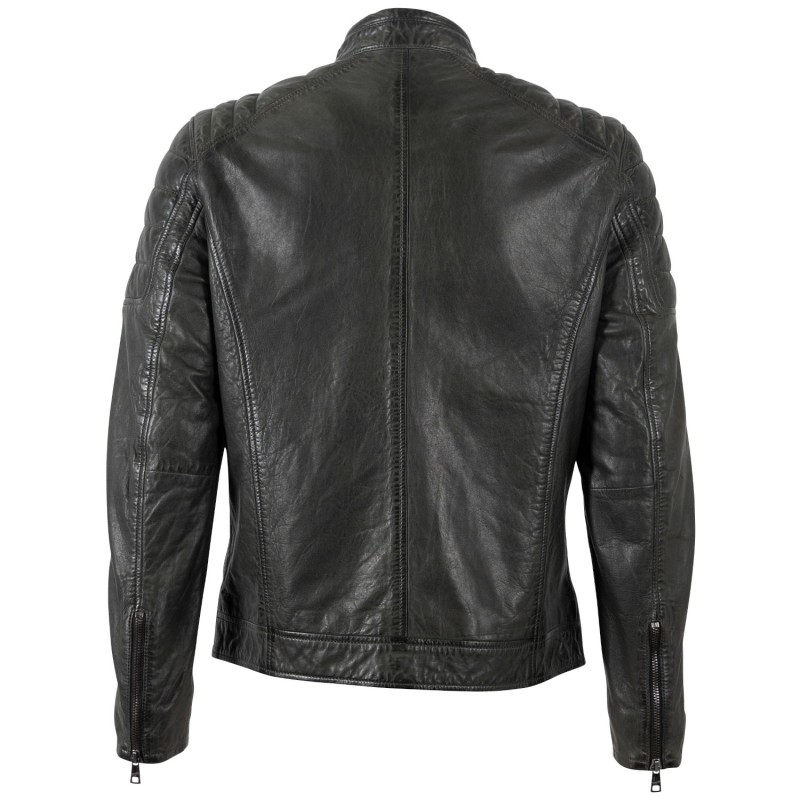 Geaca de Piele Barbati Mauritius Verde Inchis MMDerry – Geci de Piele