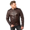 Geaca de Piele Barbati Mauritius Visiniu Inchis MMDerry – Geci de Piele