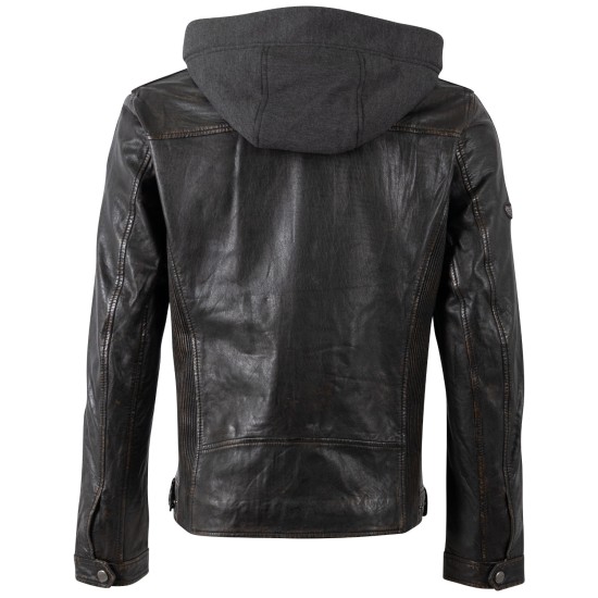 Geaca de Piele Barbati Mauritius Negru Vintage MMDezimus