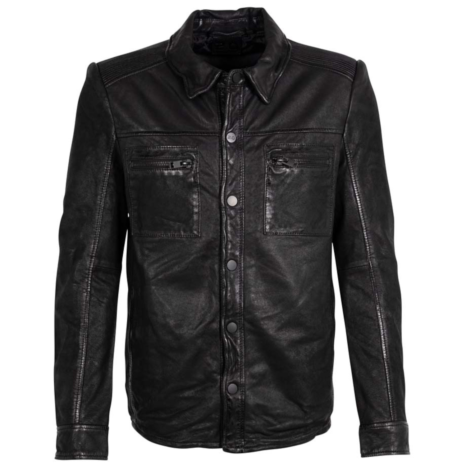 Camasa de Piele Barbati Mauritius Neagra MMDonn – Camasi din Piele